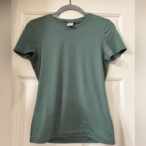 VS PINK Base Stretch Short Sleeve T-Shirt - Deep Sage Green - L *NWT